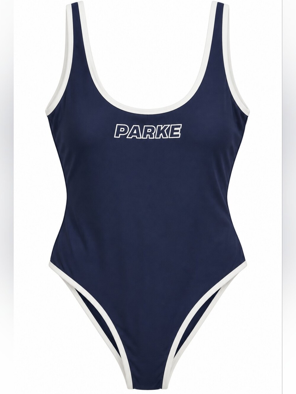 NWT Parke X Target Navy Blue White One Piece Swimsuit 1X 17-18 Extra Cheeky 90s